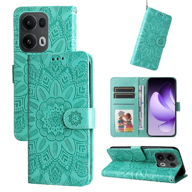 Funda tipo cartera GANGXUN para OPPO Reno 14 Pro 5G , diseño girasol, cuero PU, soporte, cierre magnético, tarjetero