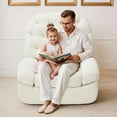 thumbnail image 5 of YODOLLA Oversized Recliner Chair, 360° Swivel Rocking Glider with Chenille Upholstery, Modern Ergonomic Rocker Chair for Adults, Cream White, 5 of 9