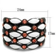 thumbnail image 2 of IP Black(Ion Plating) Stainless Steel Ring with Top Grade Crystal in Garnet for Women Garnet Stone Color Style TK1832 Size 6, 2 of 4