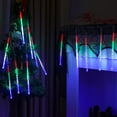 thumbnail image 3 of Solar Meteor Shower Rain Lights Outdoor, Waterproof Meteor Lights 8 Tubes 144 LED, Falling Raindrop Fairy String Lights for Tree Holiday Porch Yard Patio Roof Party Christmas Decoration ,Multicolor, 3 of 15
