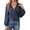 Navy, variant on Fantaslook Deep V Neck Womens Tops Fall Long Puff Sleeve Shirts Dressy Casual Tunic Blouses