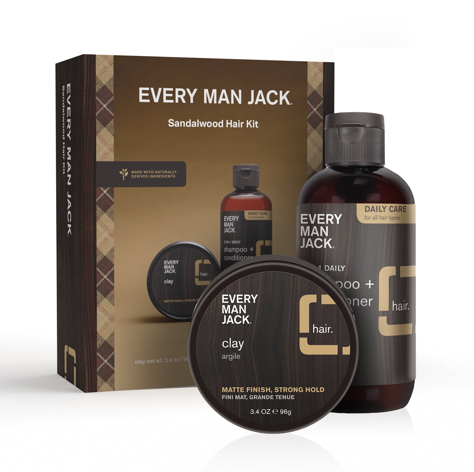 Every Man Jack Sandalwood Daily Hair Care Holiday Gift Set for Men
