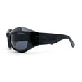 thumbnail image 3 of Trendy 90s Sport Wrap Thick Bevel Plastic Oval Sunglasses All Black, 3 of 4