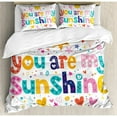 thumbnail image 3 of Ambesonne Quotes Cute Love Text Print Made by Fun Happy Animal and Heart Figures Kids Nursery Theme Duvet Cover Set, 3 of 3