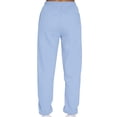 thumbnail image 5 of Avamo Ladies Tracksuit Set V Neck Jogger Sets Solid Color Two Piece Outfit Breathable Sweatshirt And Sweatpant Sports Sweatsuits Light Blue L, 5 of 5
