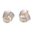 thumbnail image 5 of Yoursfs Gold Plated White Love Knot Clip on Earrings for Women Non-Pierced Knot Earrings, 5 of 5