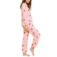 thumbnail image 5 of INSPIRE CHIC Women's Winter Flannel Pajama Sets Long Sleeve Loungewear M Strawberry Printed Pink, 5 of 8