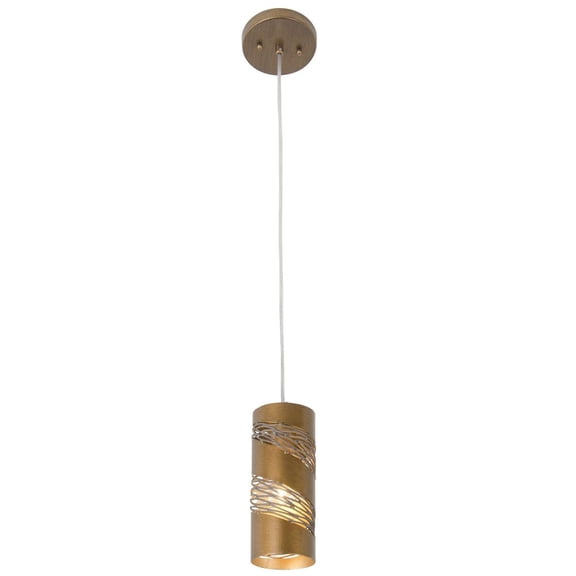 240M01HO Varaluz Lighting Flow Cylinder - One Light Mini-Pendant-Hammered Ore Finish