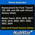 thumbnail image 6 of HubStar Hubcap Ford Transit 150, 250, and 350 Van, 2015-2024, Premium Replacement 16-inch (Gloss Black, 1 Piece), 6 of 7
