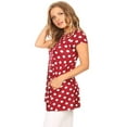 thumbnail image 3 of Women's Solid Casual Short Sleeve Loose Fit pockets Knit Tunic Top S-3XL, 3 of 4