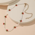 thumbnail image 3 of Flor Perla Resina Fruta Estrella Fresa Cereza Concha Hongo Capa Colorida Gargantilla Collar Cuentas Arco Iris Lindo Creativo Hecho a Mano para Niñas Mujeres Joyería Regalos Bohemio oso de fresa Electrónica, 3 of 5