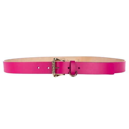 Roberto Cavalli Pink Smooth Leather Gold Carved Buckle