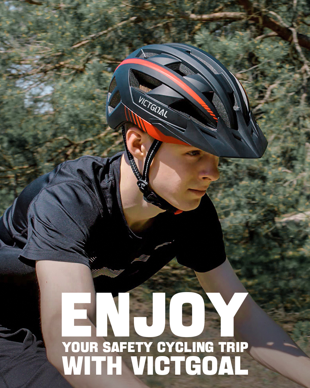 Victgoal Bike Helmet with Visor, Goggles and USB Light photo 8