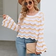 thumbnail image 3 of Defitshape Women's Long Sleeve Pullover Sweater Knit Cropped Top Short Soft Bell Sleeve Cozy Crewneck Fashion Knitwear Yellow Small, 3 of 4