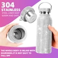 thumbnail image 2 of Botella térmica con diamantes brillantes, botellas de agua con purpurina, botella térmica de acero inoxidable, botella de agua rellenable con cadena para mujeres, 2 of 5
