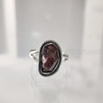 thumbnail image 2 of Natural Garnet Ring, Rough Garnet Gemstone Ring, January Birthstone, Bohemian Ring, 925 Sterling Silver, Womens Ring, Christmas, Thanksgiving, Handmade, Statement Jewelry, Rough Gemstone Jewelry, 2 of 5