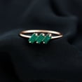 thumbnail image 2 of Rosec Jewels Womens 1/4 CT Baguette Cut Emerald Three Stone Ring, Gold Emerald Ring, 3 Stone Emerald Gold Ring, 10K Rose Gold, US 8.50, 2 of 6