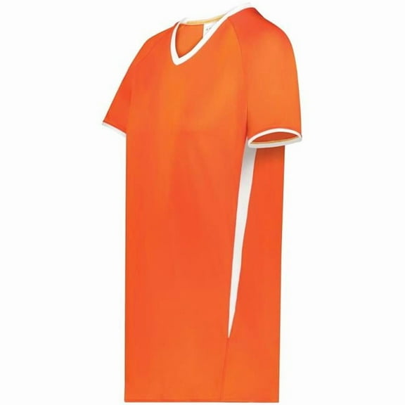 Augusta Sportswear 6916.320.S Girls Cutter Plus V-Neck Jersey, Orange & White - Small