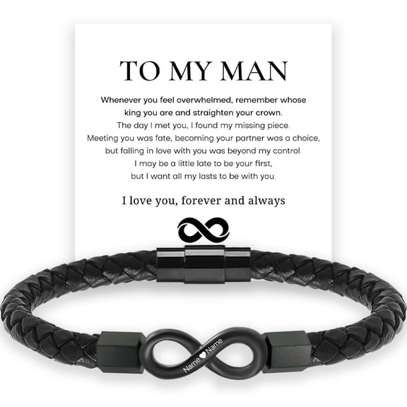 To My Man Bracelet, Gifts for Husband Boys Men Inspirational Bracelet for Birthday Confirmation Boyfriend Gifts