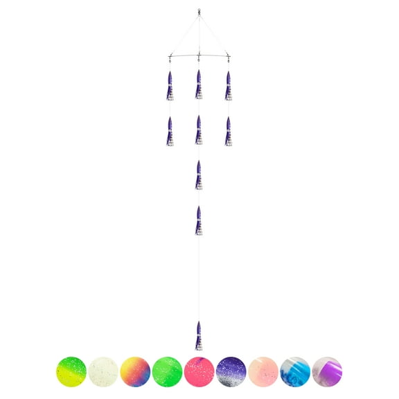 BLUEWING 18" Upgraded Fishing Spreader Bar Formation with 6" Floating Squids and 316 Stainless Steel Rod Offshore Spreader Bar for Wahoo Tuna Marlin Mahi Mahi, Black/Purple