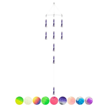 BLUEWING 18 Upgraded Fishing Spreader Bar Formation with 9 Floating Squids and 316 Stainless Steel Rod Offshore Spreader Bar for Wahoo Tuna Marlin Mahi Mahi Black/Purple