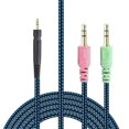 thumbnail image 1 of JUNWELL Nylon Braided UNP PC Cable for Sennheise Game One GSP350 GSP600 Headsets, 1 of 7