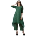 thumbnail image 2 of Moomaya Ensemble Kurti Kurta Pantalon pour Femmes Col Bateau Imprimé Robe 2 Pcs Tenue Ethnique, 2 of 6