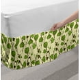 thumbnail image 2 of Vine Bed Skirt, Grapevine Pattern with Repeating Hand-Drawn Green Leaves Illustration, Elastic Bedskirt Dust Ruffle Wrap Around for Bedding Decor, 4 Sizes, Green Brown Cream, by Ambesonne, 2 of 2