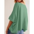 thumbnail image 3 of Women's Sleeve Crewneck T Shirts Loose Casual Summer Tops Comfy Basic Tees, 3 of 5
