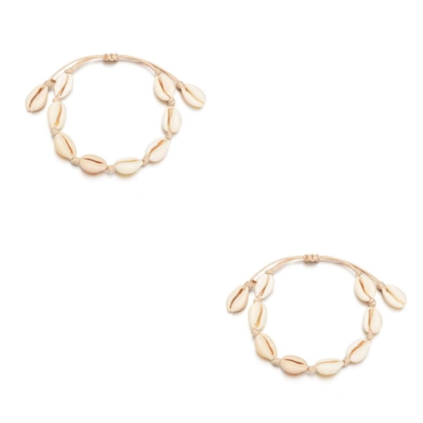 Guardurnaity de concha para mujer, repuesto decorativo portátil y elegante para chicas, para citas en la playa, brazalete para fotografía, adorno Beige 2Conjunto