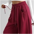 thumbnail image 5 of Hauaitttt Ladies' Fashionable High Waisted Wide Leg Pants with A Drape and Casual Trousers Womens Business Casual Pants Tall Women Pants Casual Cargo Women Sweatpants Comfortable Sweatpants for Women, 5 of 6