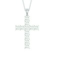 thumbnail image 2 of Rosec Jewels Certified Moissanite Cross Pendant Necklace for Women - Religious Necklace - D-VS1 Grade - Gift for Christmas, 18K White Gold, 2 of 6