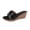 Black, variant on Women Leather Slippers Thick Platform High Heel Wedges Slides Knotted Strap Beach Shoes Comfortable Peep Toe Slip on Sandal Purple