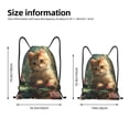 thumbnail image 2 of Xecao Cute Kitten Water Lilies Pattern Sports Drawstring Backpack - String Swim Gym Bag with Wet Proof Pocket for Women&Men-Medium, 2 of 6