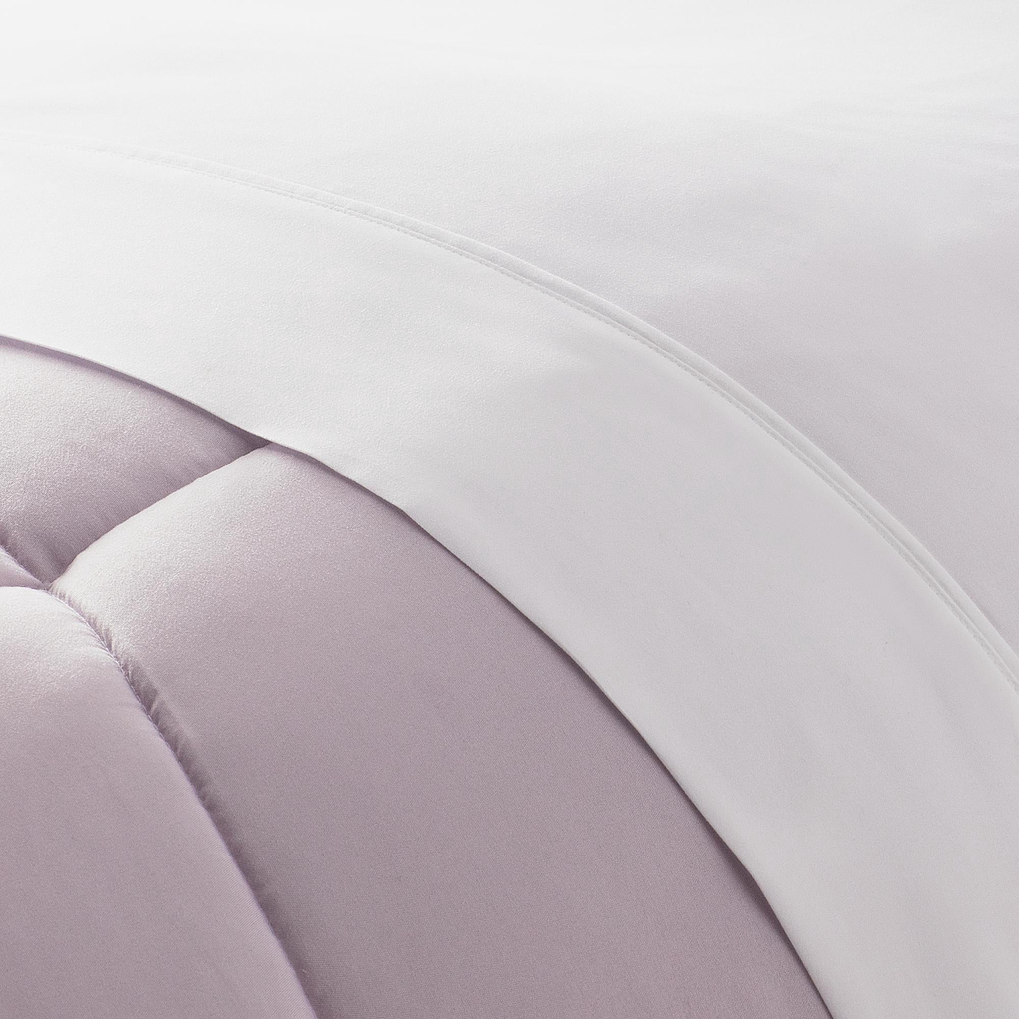 Lucid Reversible Bed in a Bag 6-Piece Comforter Set with Pillow, Twin, Pink/Lavender