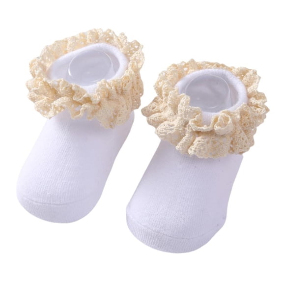 Baby Cotton Socks Cute Lace Princess Socks Non-Slip Floor Socks Pure Cotton Breathable Lace Ruffled Princess Knitted Socks