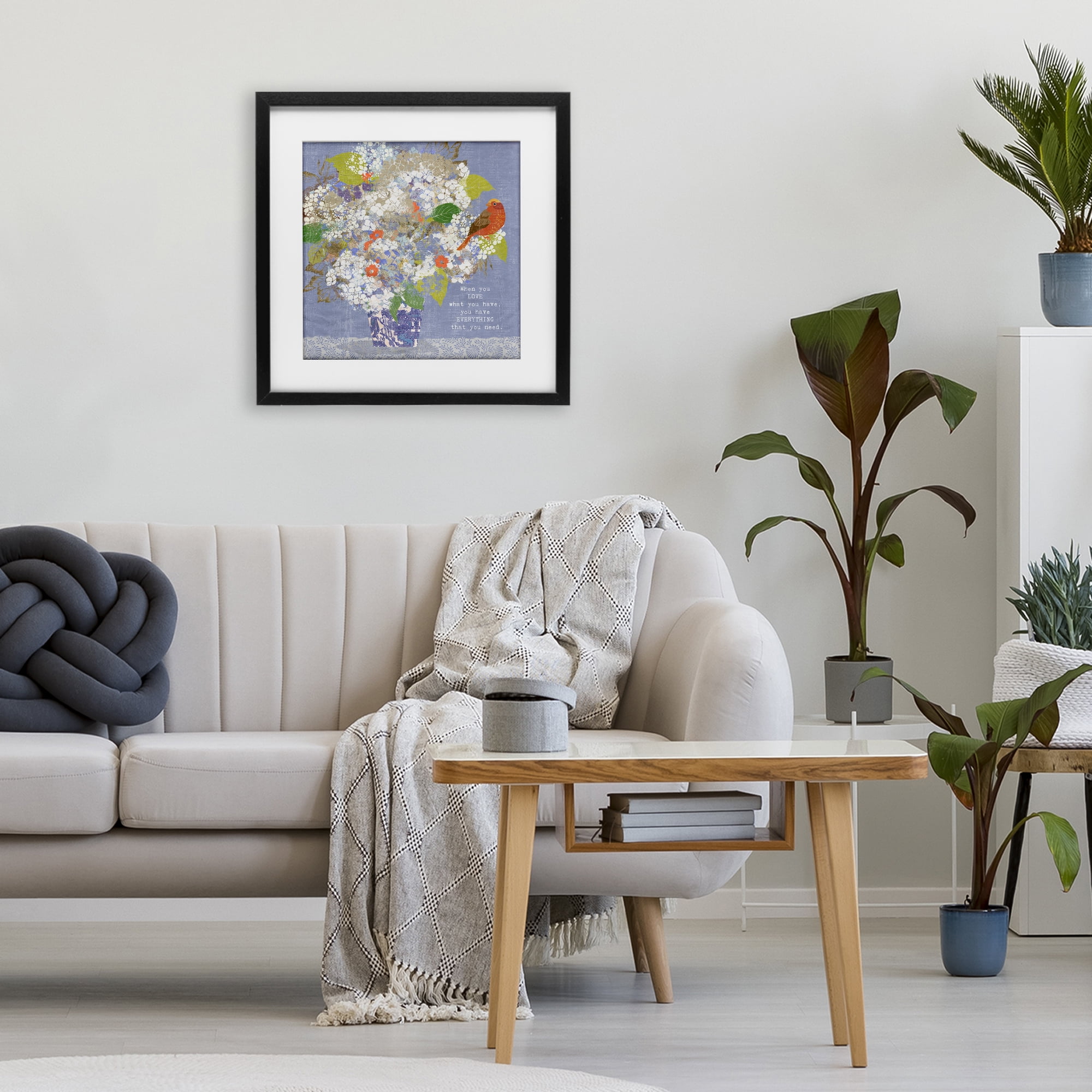 Stupell Industries Floral Inspiration On Love Black Framed Print Under Glass, design by Suzanne Nicoll