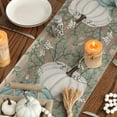 thumbnail image 4 of SM-XLHN Pumpkins Eucalyptus Leaves Fall Table Runner, Autumn Thanksgiving Kitchen Dining Table Decoration for Home Party Decor 13x72 Inch, 4 of 6