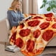 thumbnail image 3 of WOSTAR-Manta de lana de coral cálida, manta de pizza de tortilla mexicana de forma redonda, sofá de lana lavash, colcha de felpa a cuadros, manta de invierno, 3 of 4