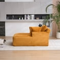 thumbnail image 5 of Oversized Chaise Longue Chair Indoor, Modern Upholstered Corduroy Deep Seat Sofa Bed with Throw Pillows and Armrests, Sleeper Sofa Couch for Living Room, Bedroom Apartment, 5 of 7