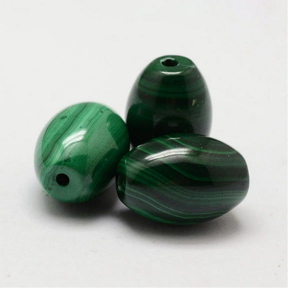 Barrel Natural Malachite Beads 14x10mm Hole: 1mm