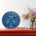 thumbnail image 2 of GZHJMY Merry Christmas Blue Wall Clock, Silent Non Ticking Battery Operated Creative Decorative Round PVC Clock for Kitchen, Living Room, Bathroom, Home School Office Decor, 10 Inch, 2 of 7