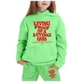 thumbnail image 1 of Ensemble à Capuche à Manches Longues pour Enfants Tenues & Ensemble Vert Clair 110/3 Y-4 Ans, 1 of 3