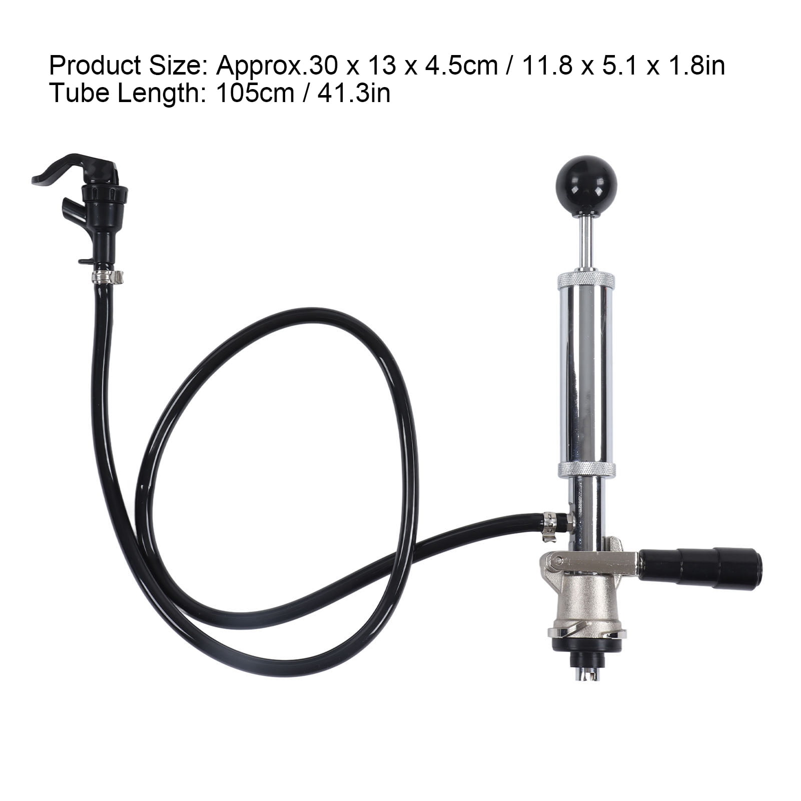 Cacagoo 11.8” Keg Tap Beer Keg Party Pump, D System Beer Taps for Kegs, Kegerator Tap Stainless Steel Probe Coupler Beer Tap with Beer Line Faucet Hose Clamps