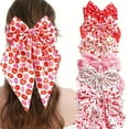 thumbnail image 4 of A Valentine’S Day Heart Bow Hair Clip With Spring Grip, Red Lip Print, For Women’S Updo & Back Hair Styling, Secure Hold, 4 of 4