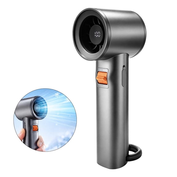 TSBIFV Portable Handheld Fan USB Rechargeable, 3000mAh Battery, 100-Speed Adjustable Quiet Personal Desktop Fan for Outdoor Travel Home, Metallic