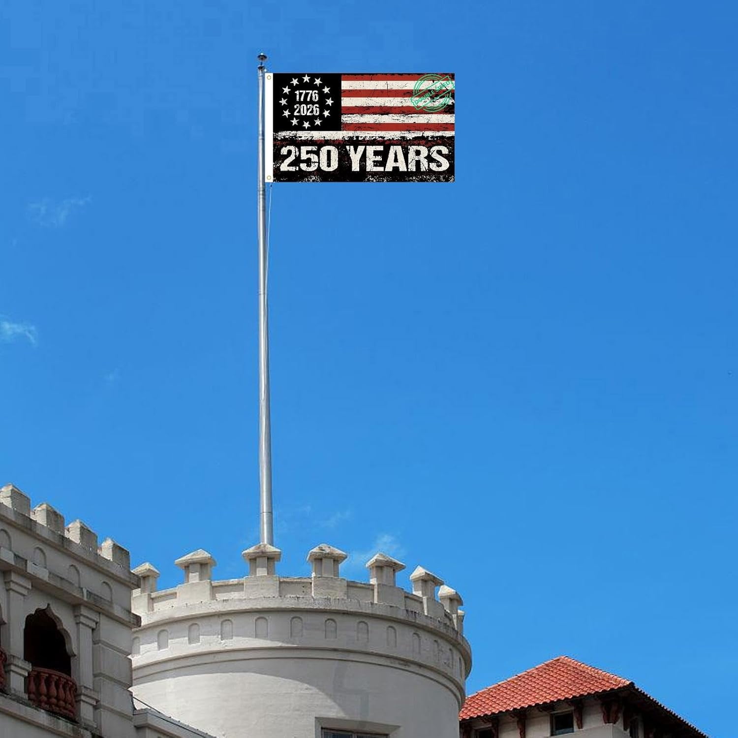 Lanola 250 Years American Flag, 3x5 Ft Double Sided, USA Anniversary Patriotic Design, 1776-2026 Commemorative Banner (Black)