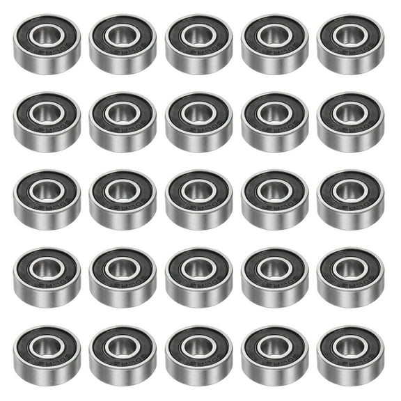 Uxcell 606-2RS Ball Bearings 6x17x6mm High Carbon Steel Double Sealed 25 Pack