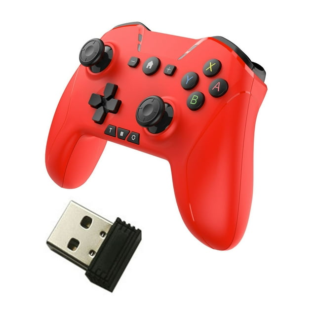 Manette de Jeu Sans Fil pour Windows 7 8 10 Pcs/iphone/android/switch, Double Choc USB Bluetooth Manette de Jeu Joystick (avec Récepteur 2.4G)