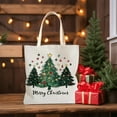 thumbnail image 6 of Christmas Tote Bag, Christmas Canvas Tote Bags Gifts for Women Girls, Winter Reusable Grocery Shopping Bag (D), 6 of 6